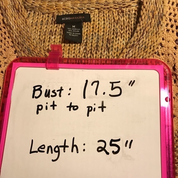 BCBGMaxazria Womens Sz M Sweater Cardigan Crochet Knit Button Front 3/4‎ Sleeve - Picture 8 of 8